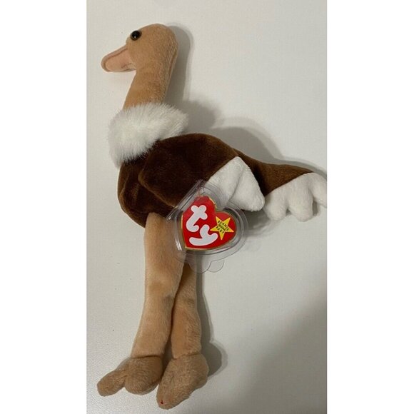 TY Beanie Baby STRETCH Ostrich + Mini Teanie Beanie Set of 2 - Picture 5 of 8